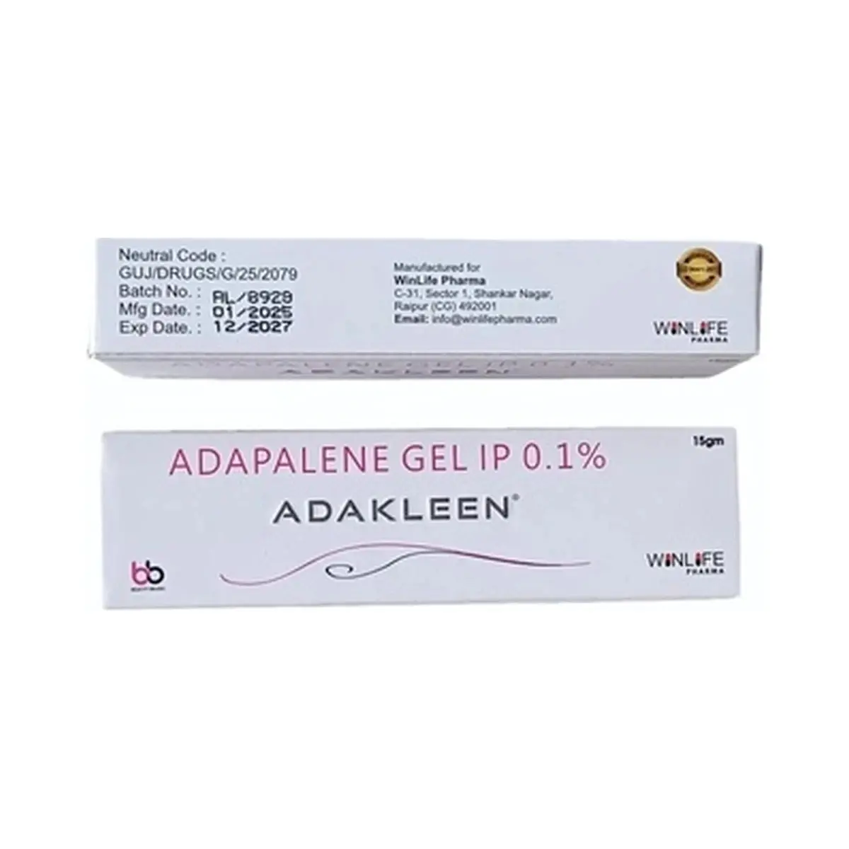 Adakleen (Adapalene) 0.1%. (15 g. tube)