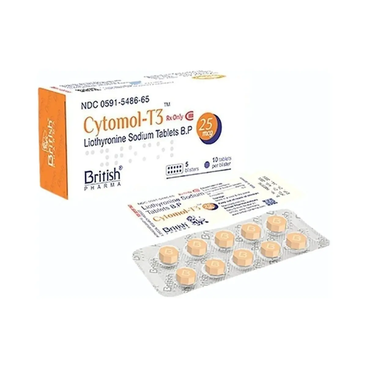 Cytomol t (Liothyronine) 3 25 mcg - 50 tablets