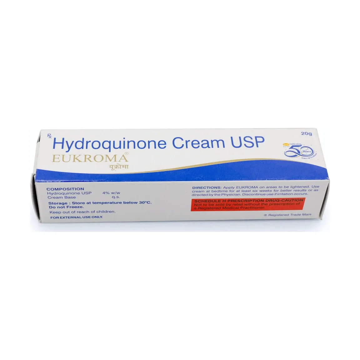 Eukroma cream (Hydroquinone Cream) 4%. (20 gm tube)
