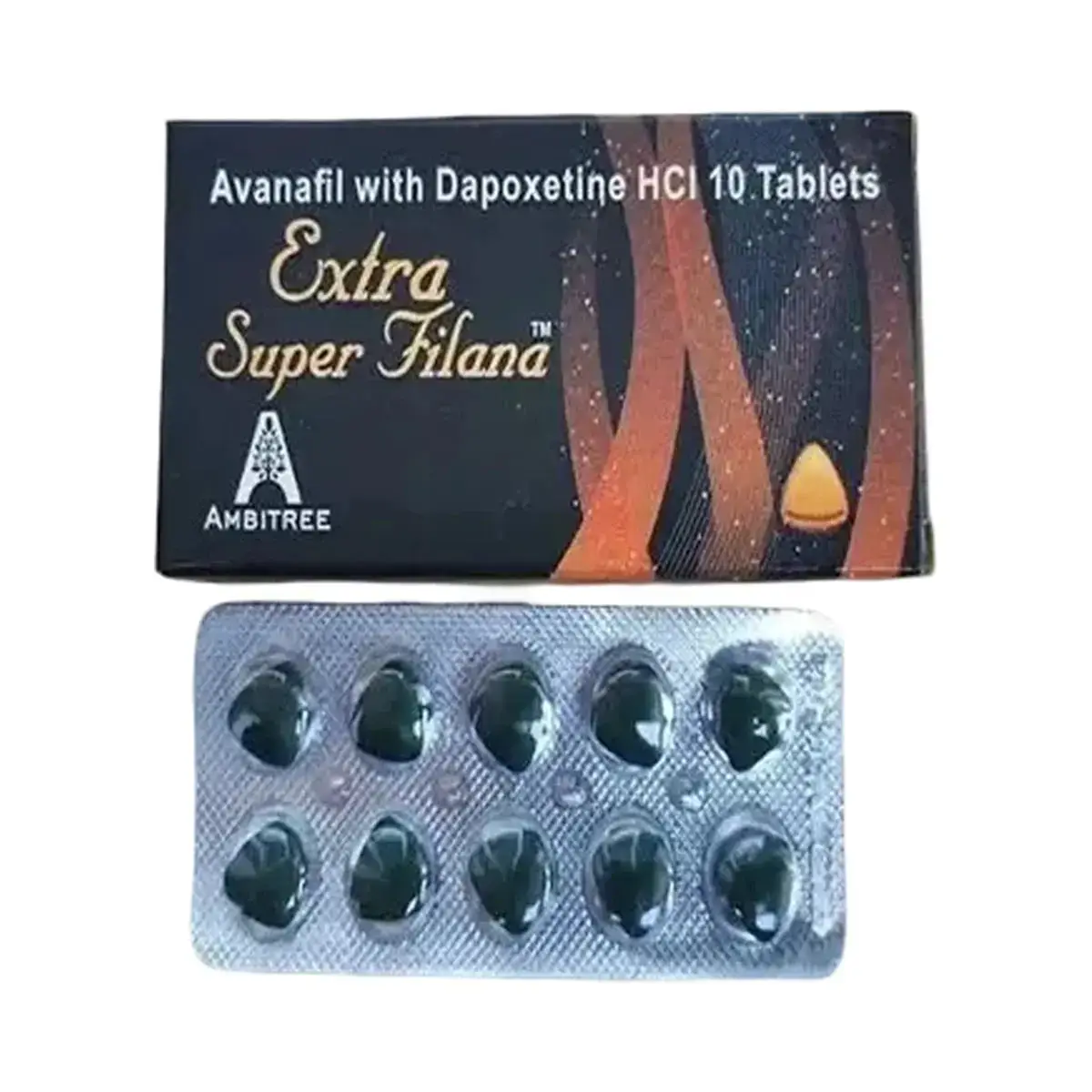 Extra super filana (Avanafil + Dapoxetine) 200 mg + 60 mg - 10 tablets
