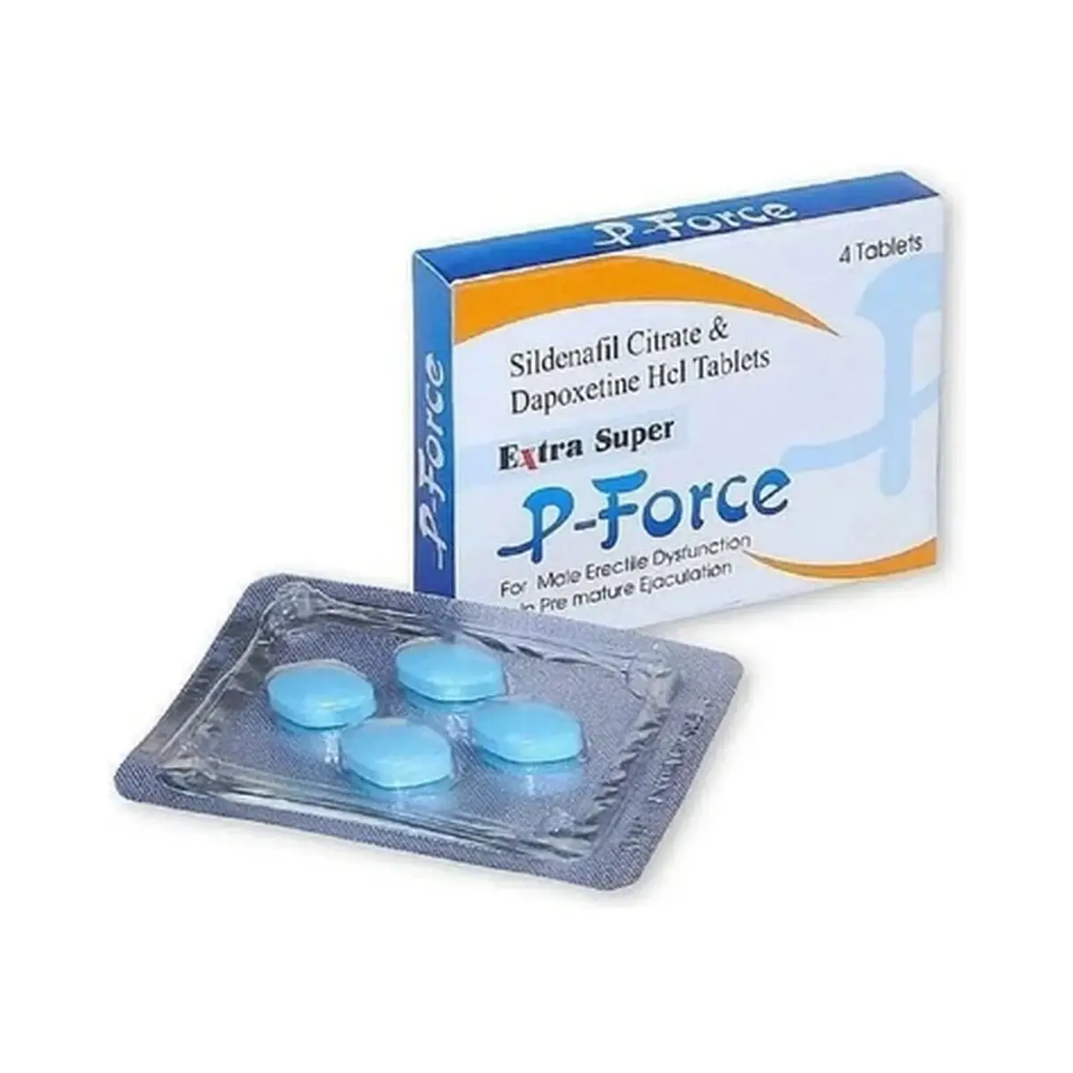 Extra Super P-Force (Sildenafil + Dapoxetine) 100 mg + 60 mg - 10 tablets