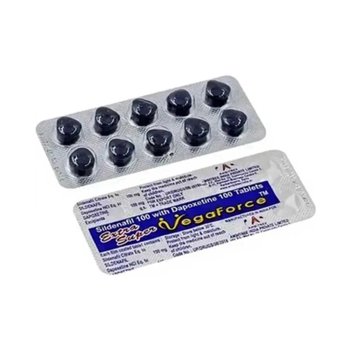 Extra Super Vegaforce (Sildenafil + Dapoxetine) 200 mg + 60 mg - 10 tablets
