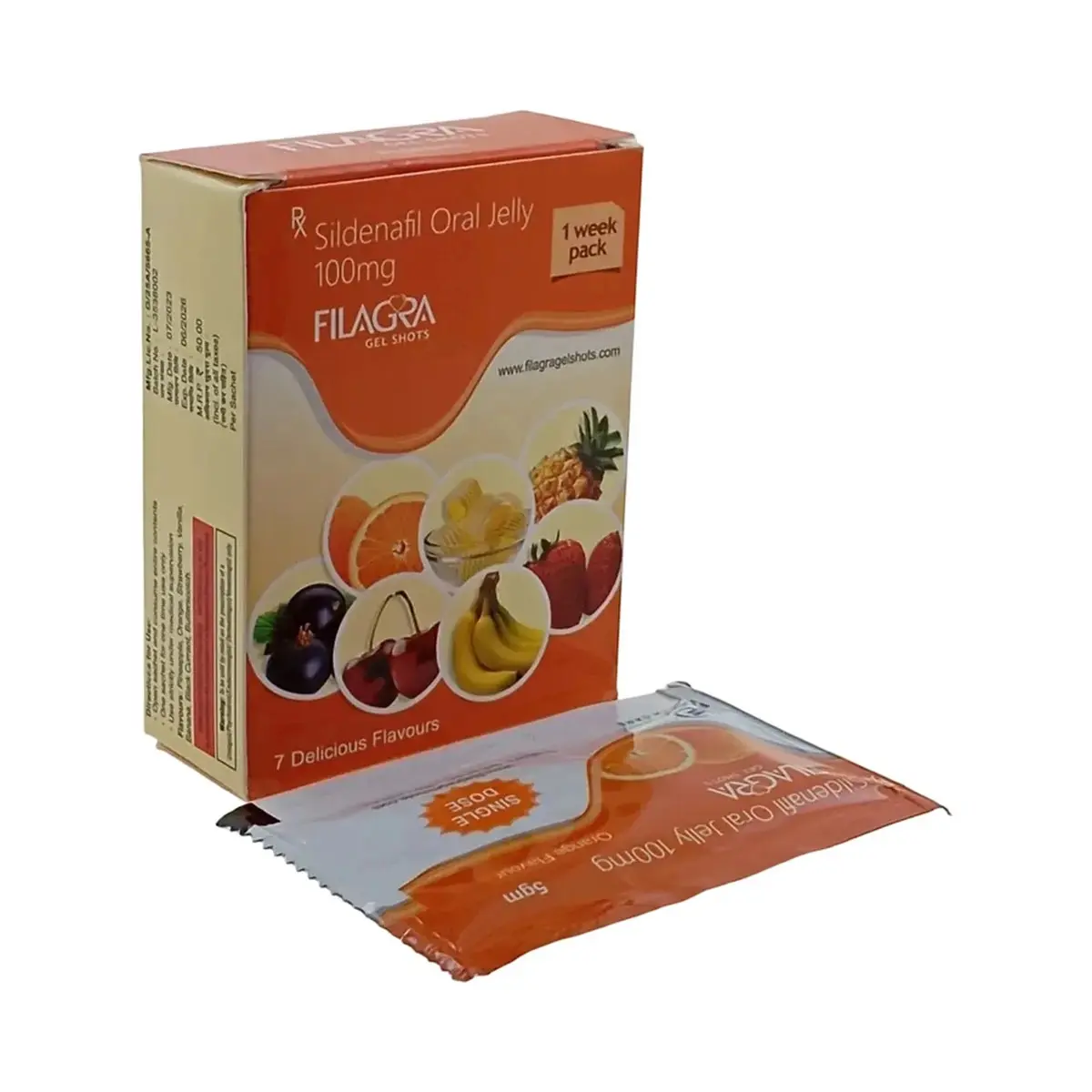 Filagra gel shot (Sildenafil) 100 mg - 7 sachets