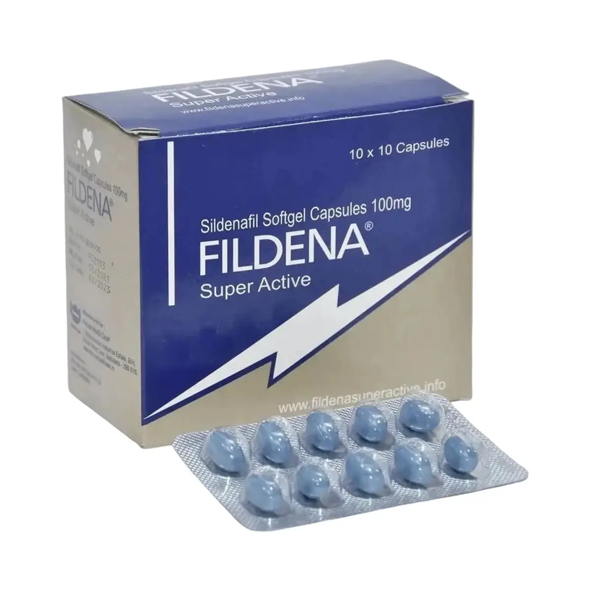 Fildena super active (Sildenafil) 100 mg - 10 capsules