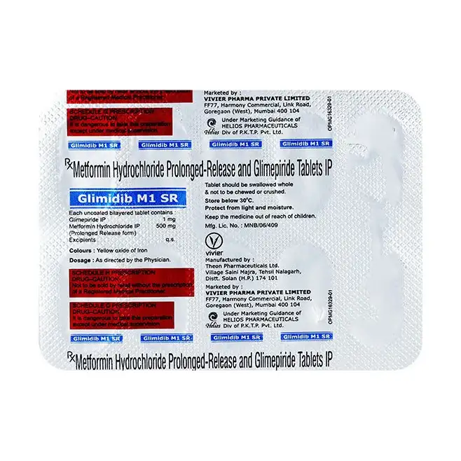 Glimidib MV (Glimepiride + Metformin + Voglibose) 2 sr - 10 tablets
