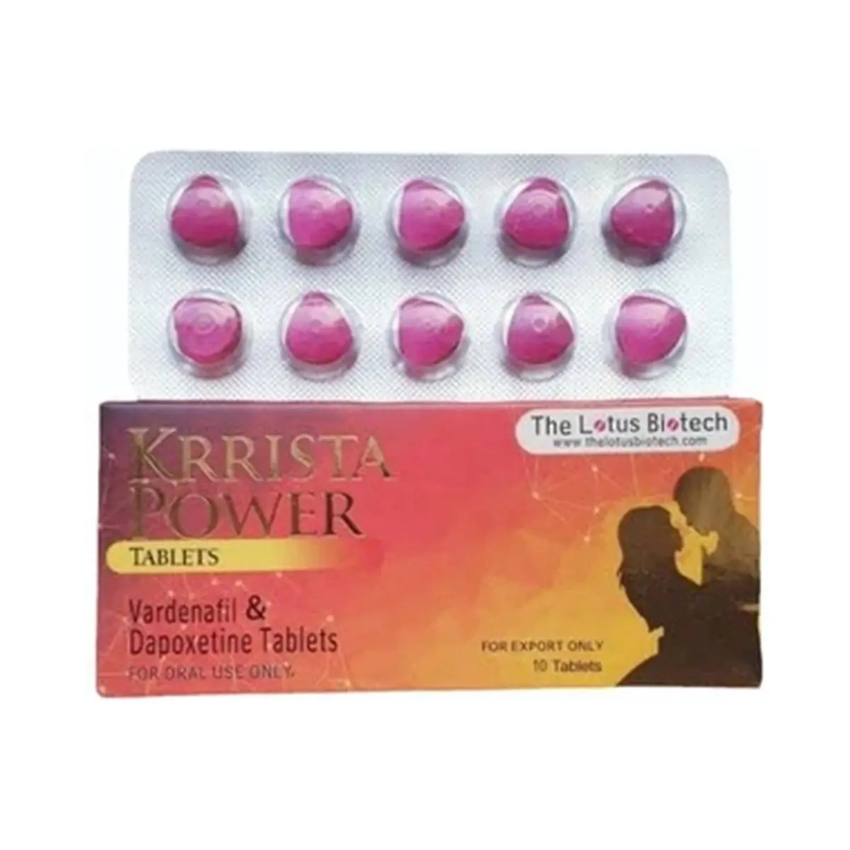 Krrista power (Vardenafil + Dapoxetine) 20 mg + 60 mg - 10 tablets