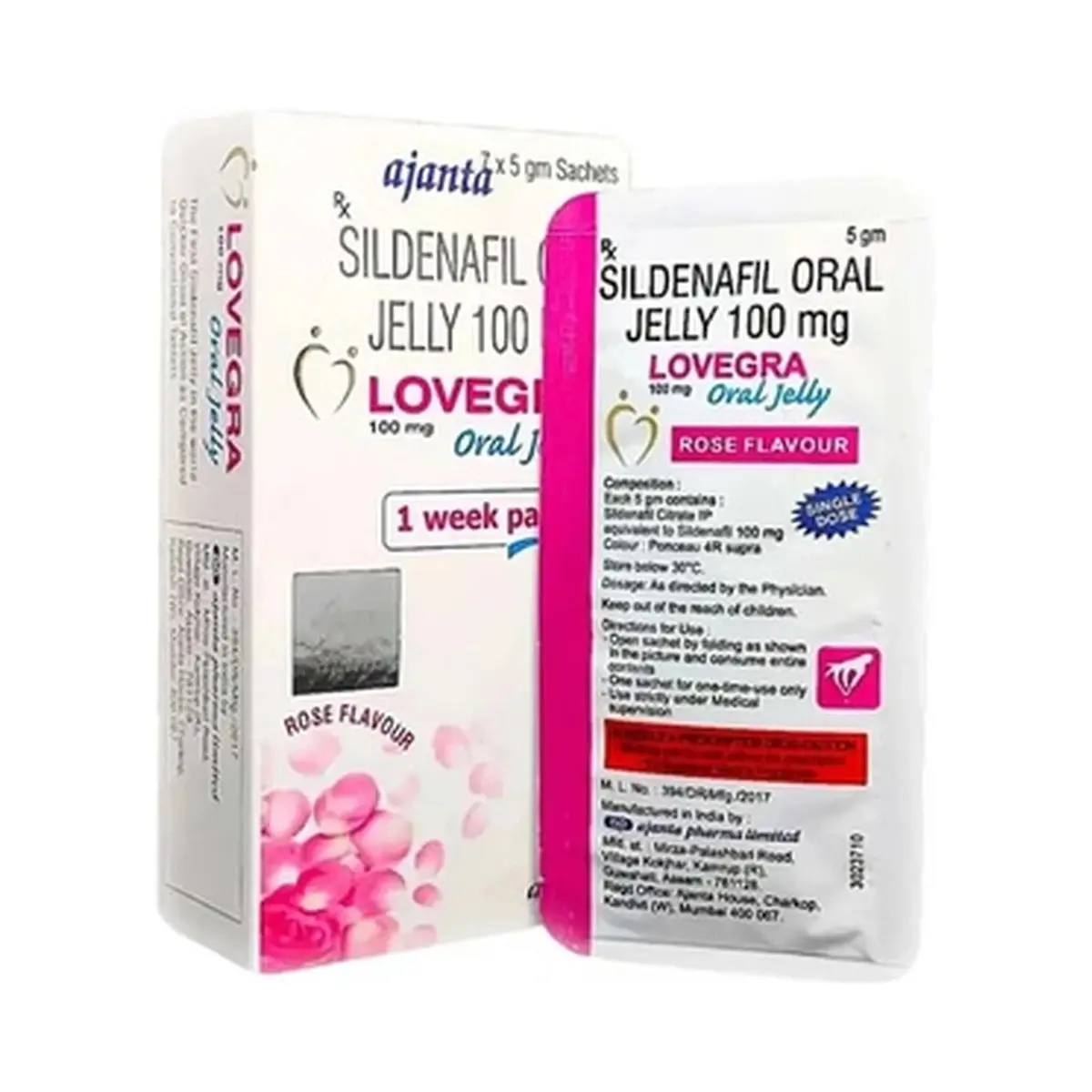 Lovegra oral jelly (Sildenafil) 100 mg - 7 sachets