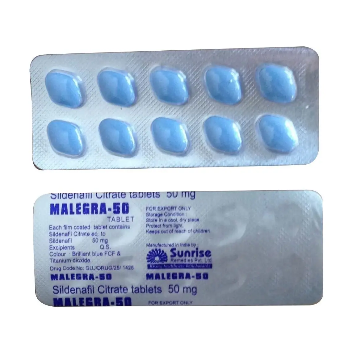 Malegra (Sildenafil) 50 mg - 10 tablets