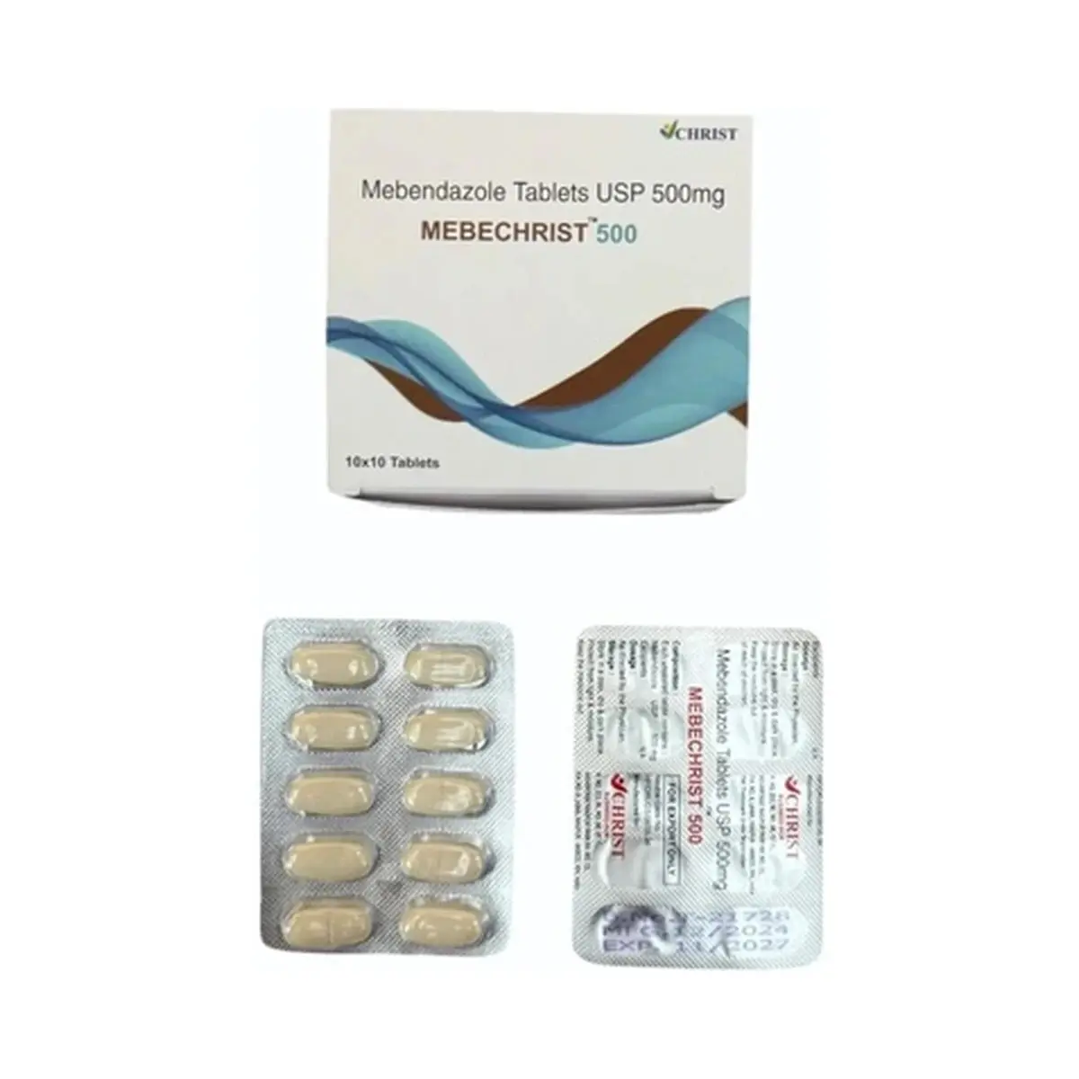 Mebechrist (Mebendazole) 500 mg - 10 tablets