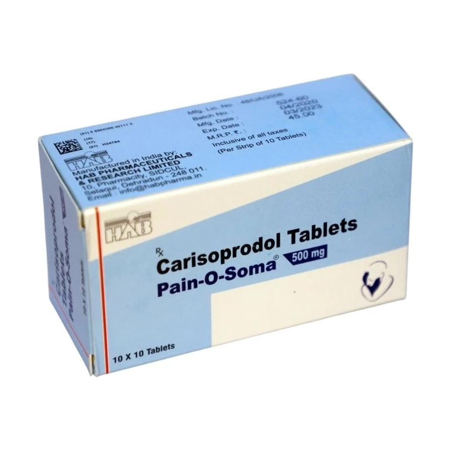 Pain O Soma (Carisoprodol) 500 mg - 10 tablets