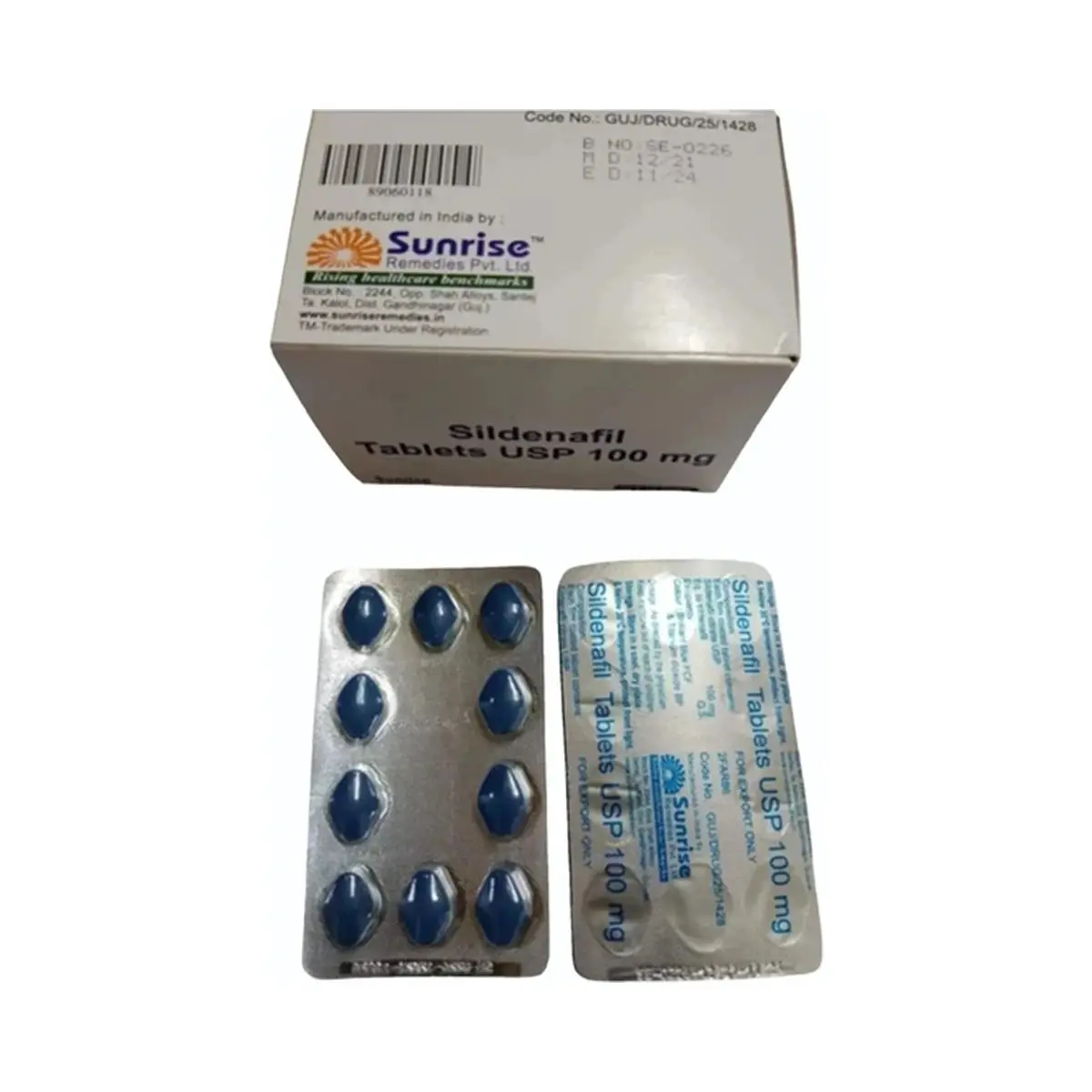 Sildenafil sunrise (Sildenafil) 100 mg - 4 tablets
