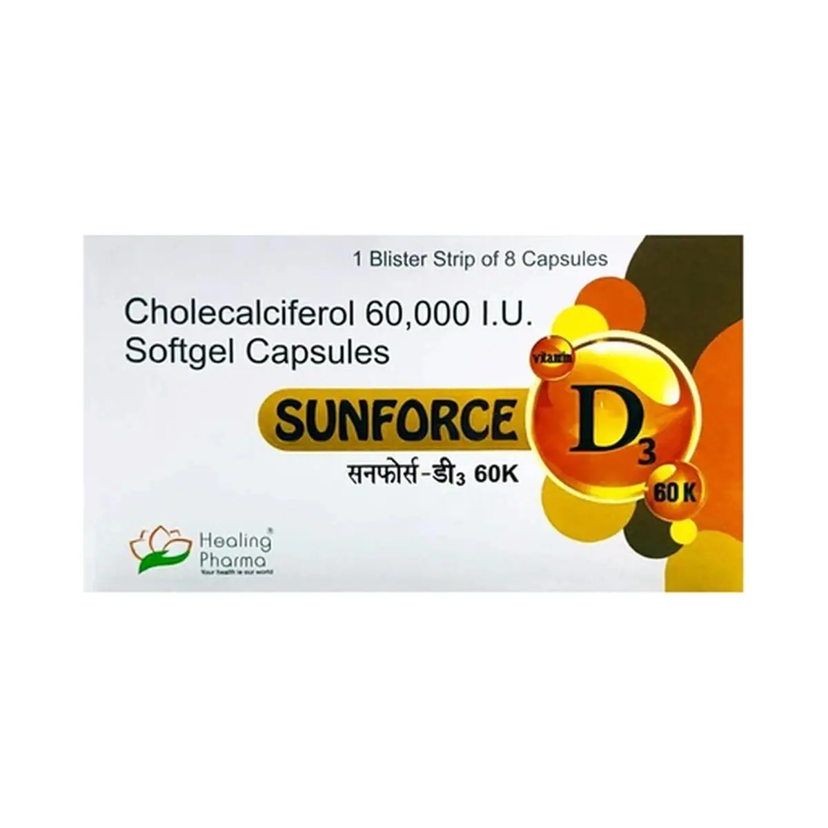 Sunforce D (Cholecalciferol) 3 60000 iu. (4 softgels)