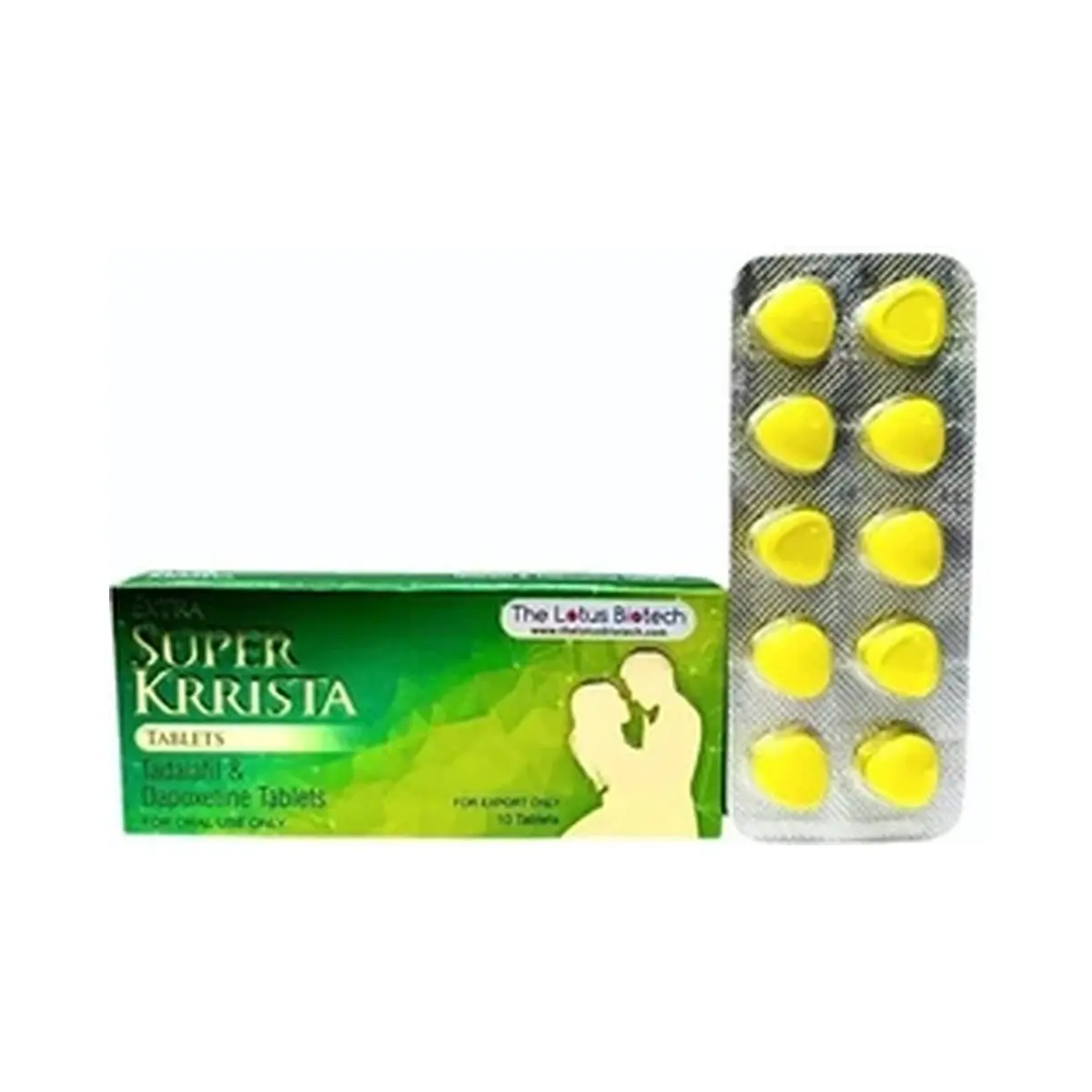 Super krrista (Tadalafil + Dapoxetine) 20 mg + 60 mg - 10 tablets