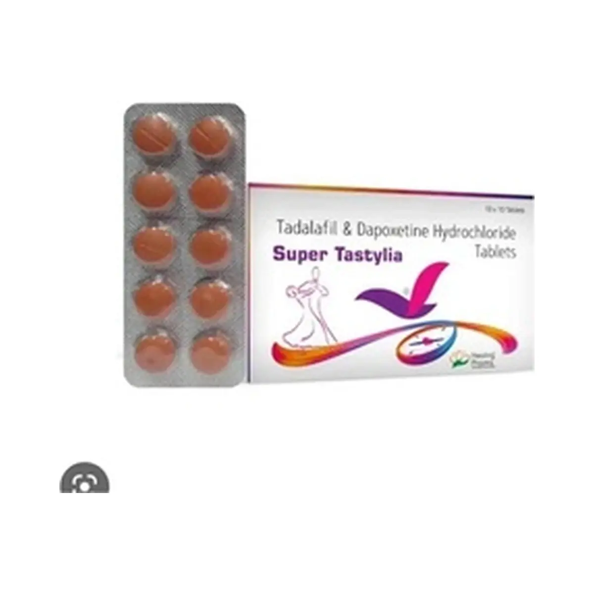 Super tastylia (Tadalafil + Dapoxetine) 20 mg + 60 mg - 10 tablets
