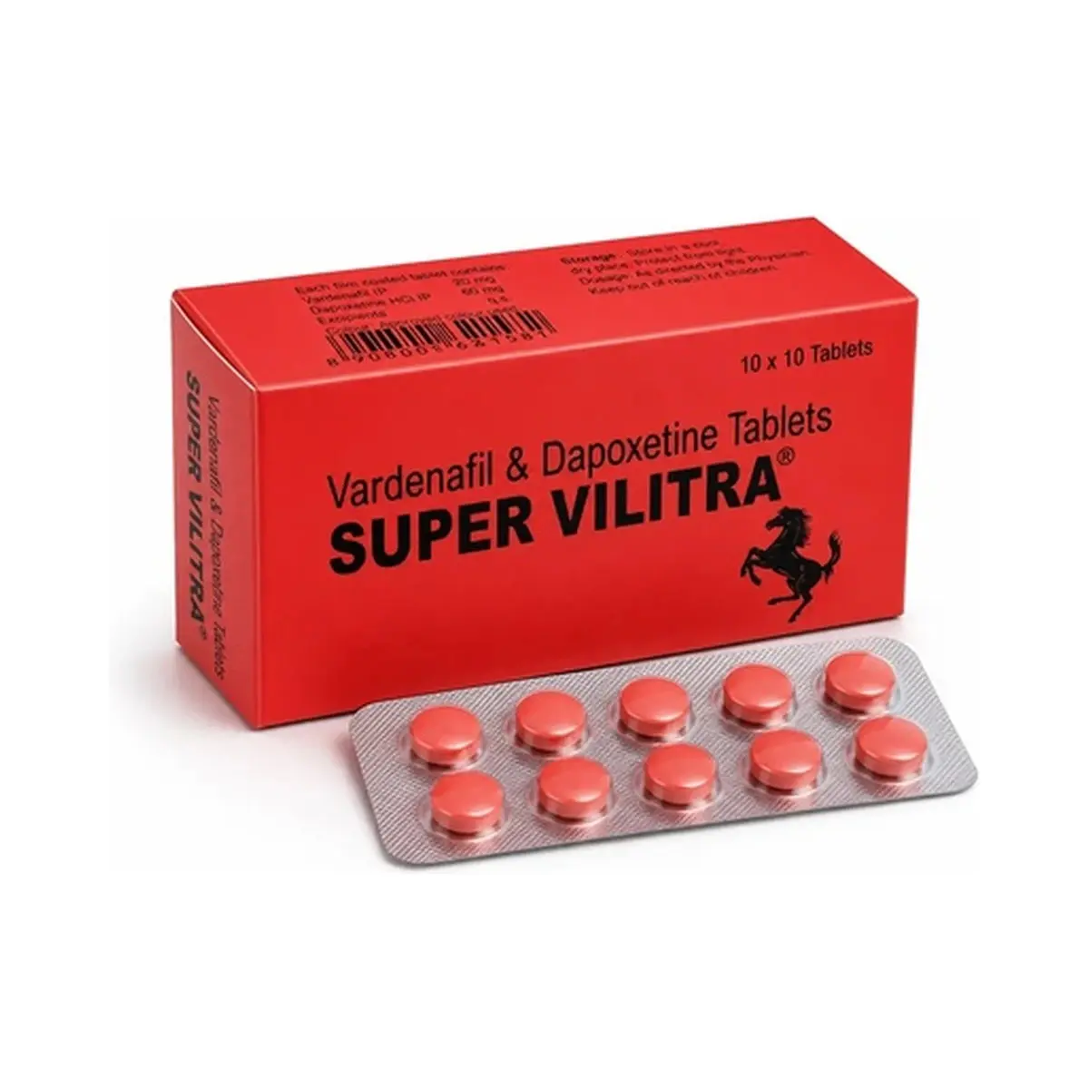 Super vilitra (Vardenafil + Dapoxetine) 20 mg + 60 mg - 10 tablets