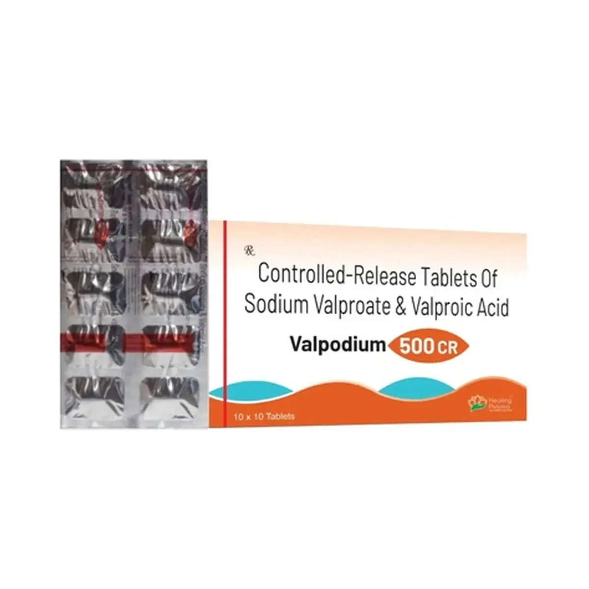 Valpodium (Sodium Valproate + Valproic Acid) 500 cr mg - 10 tablets