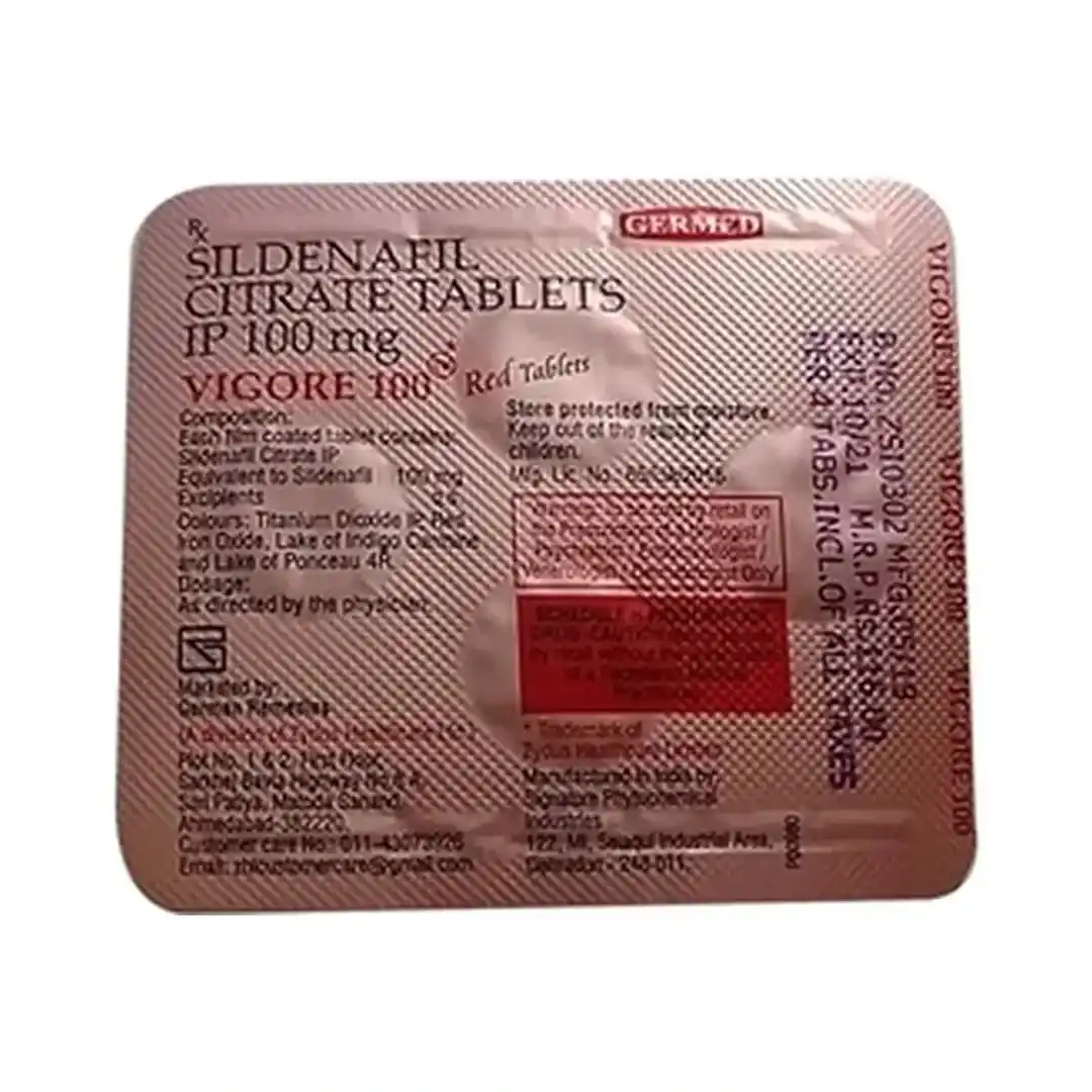 Vigore red (Sildenafil) 100 mg - 4 tablets